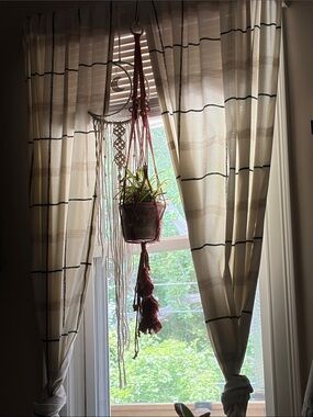 Macramé Hanging Plant Holder in Rust Red